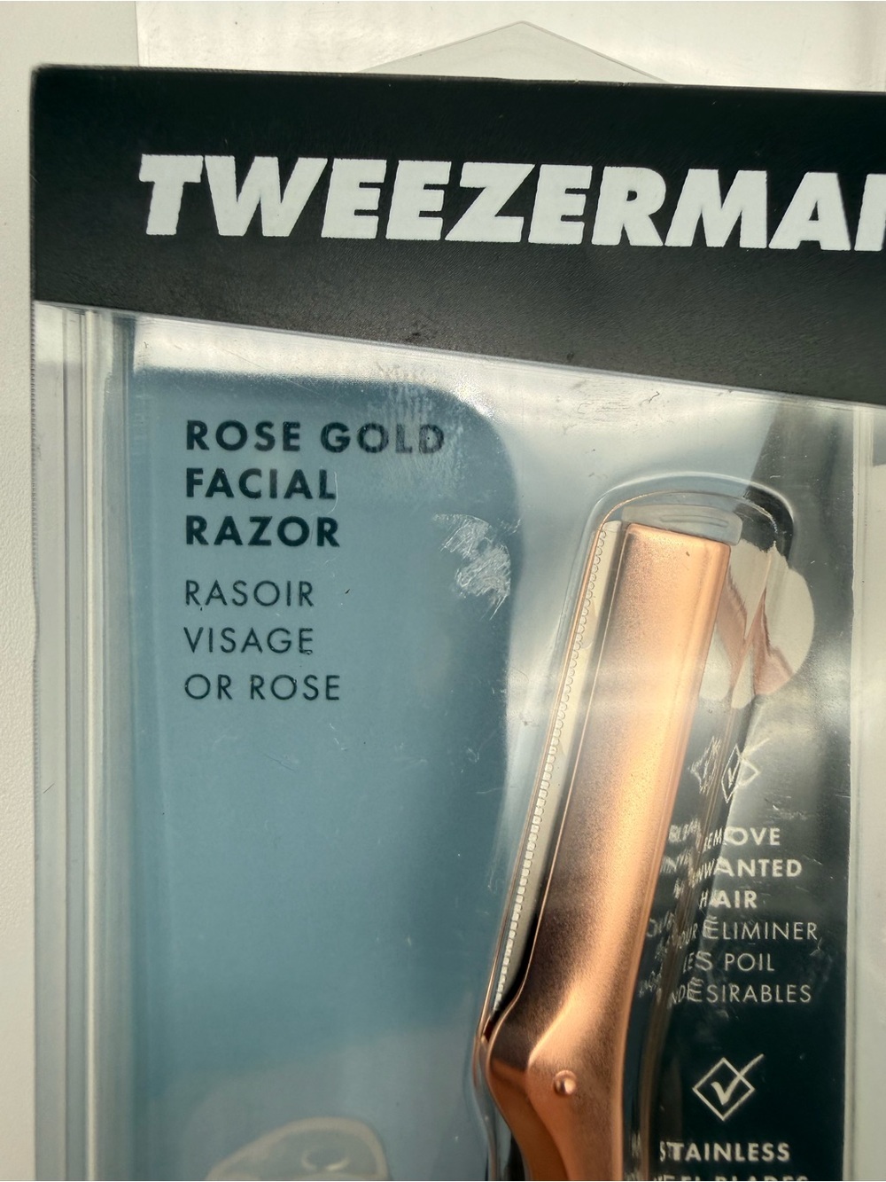 Tweezerman Rose Gold Facial Razor – Precision Skin Tool - Picture 2 of 5